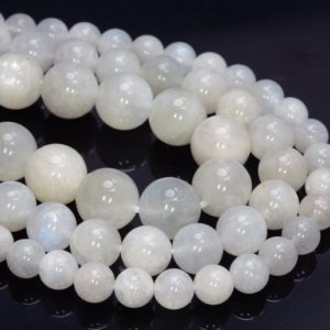 Shop Rainbow Moonstone Round Beads! Genuine White Aura Moonstone Gemstone Grade AA Round 6mm 8mm 10mm Loose Beads (A265) | Natural genuine round Rainbow Moonstone beads for beading and jewelry making.  #jewelry #beads #beadedjewelry #diyjewelry #jewelrymaking #beadstore #beading #affiliate #ad