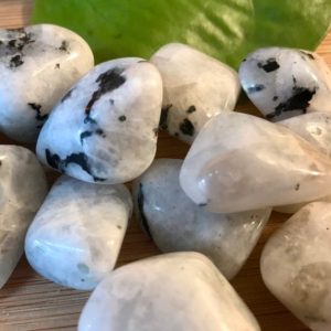 Shop Rainbow Moonstone Stones & Crystals! Tumbled Rainbow Moonstone polished Stones Set with Gift Bag and Note | Natural genuine stones & crystals in various shapes & sizes. Buy raw cut, tumbled, or polished gemstones for making jewelry or crystal healing energy vibration raising reiki stones. #crystals #gemstones #crystalhealing #crystalsandgemstones #energyhealing #affiliate #ad