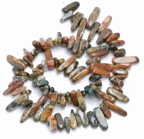 11-14mm  Rhyolite Gemstone Stick Pebble Chip Loose Beads 16 Inch  (80001883-a23)