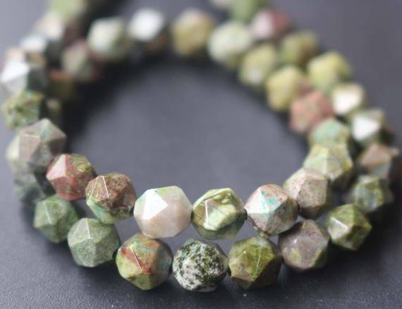 Natural Faceted Birdseye Rhyolite Star Cut Nugget Beads,faceted Beads Bulk Supply,15 Inches One Starand
