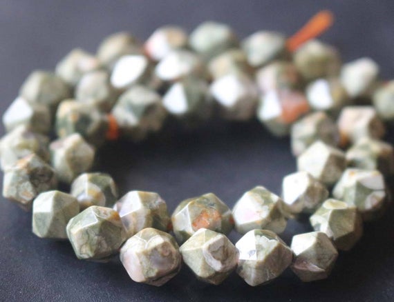 Natural Faceted Birdeye Rhyolite Star Cut Nugget Beads,6mm/8mm/10mm/12mm Beads Supply,15 Inches One Starand