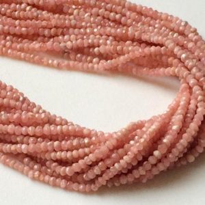 Shop Rhodochrosite Necklaces! 3.5-4mm Rhodochrosite Faceted Rondelles, Natural Rhodochrosite Beads, Rhodochrosite For Jewelry, Pink Faceted Beads (6.5IN To 13IN) – APA24 | Natural genuine Rhodochrosite necklaces. Buy crystal jewelry, handmade handcrafted artisan jewelry for women.  Unique handmade gift ideas. #jewelry #beadednecklaces #beadedjewelry #gift #shopping #handmadejewelry #fashion #style #product #necklaces #affiliate #ad