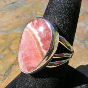 Shop Rhodochrosite Rings! Rhodocrosite Ring, size 10 ring, Inca Rose Stone, Mined in Argentina, Stunning Deep Pink,Stone of Heart and Love, sterling silver | Natural genuine Rhodochrosite rings, simple unique handcrafted gemstone rings. #rings #jewelry #shopping #gift #handmade #fashion #style #affiliate #ad
