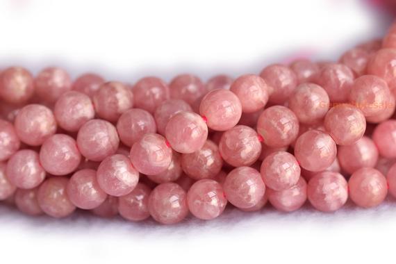 15.5“ 6mm Aa Natural Rhodochrosite Round Beads, Red Semi-precious Stone Wgdo