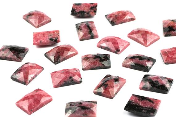 Beautiful Rhodonite Cabochon,rectangle Cabochons,semiprecious Stones,faceted Stone,loose Stones,pink Stones,pink Cabochons,aa Quality