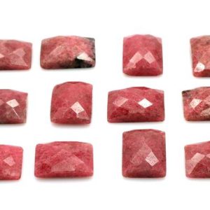 Rhodonite gemstone,rectangle cabochon,faceted cabochon,faceted gemstone,checkercut cabochon,natural rhodonite,AA Quality | Natural genuine stones & crystals in various shapes & sizes. Buy raw cut, tumbled, or polished gemstones for making jewelry or crystal healing energy vibration raising reiki stones. #crystals #gemstones #crystalhealing #crystalsandgemstones #energyhealing #affiliate #ad