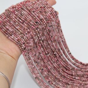Shop Rhodonite Beads! 15.3In Full Strand 2mm 3mm 4mm Genuine Line Rhodonite Faceted Round Beads,Natural Gemstone Beads,Loose Jewelry Beads,High Quality Round Bead | Natural genuine beads Rhodonite beads for beading and jewelry making.  #jewelry #beads #beadedjewelry #diyjewelry #jewelrymaking #beadstore #beading #affiliate #ad