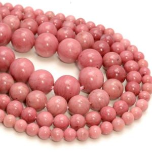 Shop Rhodonite Round Beads! Genuine Rhodonite Pink Red Gemstone Grade AAA Round 6mm 8mm 10mm Loose Beads (A259) | Natural genuine round Rhodonite beads for beading and jewelry making.  #jewelry #beads #beadedjewelry #diyjewelry #jewelrymaking #beadstore #beading #affiliate #ad