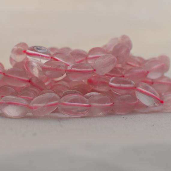 Rose Quartz  Gemstone Pebble Tumbled Stone Nugget Beads 7mm - 10mm - 15" Strand