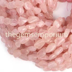 Shop Rose Quartz Chip & Nugget Beads! Rose Quartz Plain Nugget Beads, Rose Quartz Smooth Nugget Beads Straight Drill, Rose Quartz Fancy Nuggets, Rose Quartz Nuggets | Natural genuine chip Rose Quartz beads for beading and jewelry making.  #jewelry #beads #beadedjewelry #diyjewelry #jewelrymaking #beadstore #beading #affiliate #ad