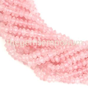Shop Rose Quartz Faceted Beads! Rose Quartz Faceted Rondelle  Beads,  5-5.25MM Rose Quartz Indian Cut faceted Rondelle Beads, Rose Quartz Faceted Beads,Rose Quartz Rondelle | Natural genuine faceted Rose Quartz beads for beading and jewelry making.  #jewelry #beads #beadedjewelry #diyjewelry #jewelrymaking #beadstore #beading #affiliate #ad