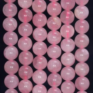 Shop Rose Quartz Round Beads! 8mm Madagascar Rose Quartz Gemstone Grade AA Pink Round Loose Beads 7.5 inch Half Strand (80001719-119) | Natural genuine round Rose Quartz beads for beading and jewelry making.  #jewelry #beads #beadedjewelry #diyjewelry #jewelrymaking #beadstore #beading #affiliate #ad
