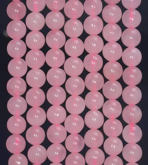 8mm Pink Rose Quartz Gemstone, Pink, Round 8mm Loose Beads 15.5 Inch Full Strand (10016903-149)