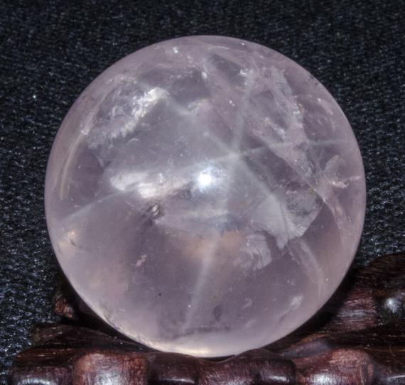 1.44"clear Star Rose Quartz Polished Sphere/pink Crystal Ball/rose Crystal/love Stone/meditation/chakra/reiki/lucky Stone-37mm-72g#4995