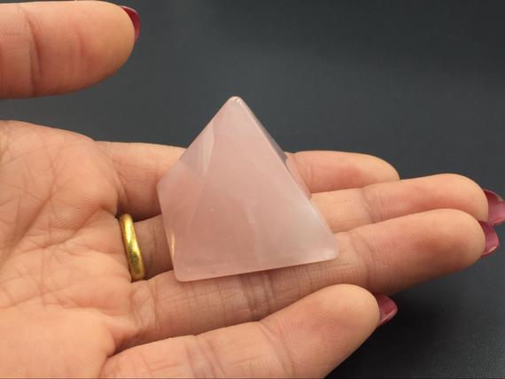 Rose Quartz Pyramid Crystal Pyramid Crystal Therapy Healing Crystal Meditation Reiki Decor Mineral Stone 1piece Pr
