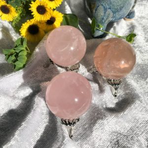 Shop Rose Quartz Shapes! Star Rose Quartz Sphere with Metal Stand – The Stone of Unconditional Love | Natural genuine stones & crystals in various shapes & sizes. Buy raw cut, tumbled, or polished gemstones for making jewelry or crystal healing energy vibration raising reiki stones. #crystals #gemstones #crystalhealing #crystalsandgemstones #energyhealing #affiliate #ad