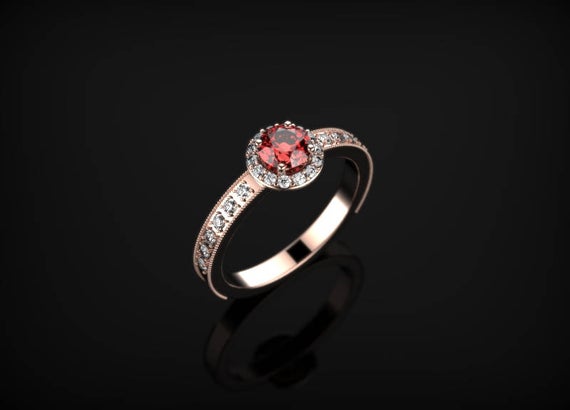 Ruby Engagement Ring Rose Gold Engagement Ring Ruby Ring Unique Engagement Ring Ruby In Rose Gold Rose Gold Ruby Ring July Birthstone