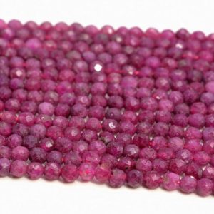 2mm Ruby Gemstone Genuine Grade AAA Micro Faceted Round Beads 15.5 Inch Full Strand (80007310-A254) | Natural genuine faceted Ruby beads for beading and jewelry making.  #jewelry #beads #beadedjewelry #diyjewelry #jewelrymaking #beadstore #beading #affiliate #ad