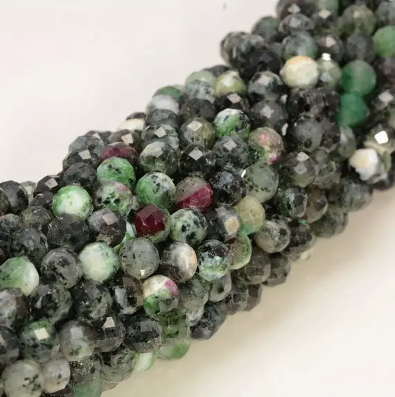 6mm Ruby Zoisite Gemstone Grade Ab Micro Faceted Round Beads 15.5 Inch Full Strand Bulk Lot 1,2,6,12 And 50(80006536-a205)
