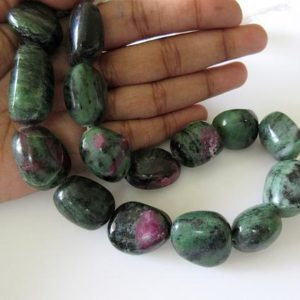 Shop Ruby Zoisite Bead Shapes! Natural Ruby Zoisite Smooth Large Tumbles Beads, 18mm To 27mm Beads, 6 Inch Half Strand/13 Inch Strand, GDS522 | Natural genuine other-shape Ruby Zoisite beads for beading and jewelry making.  #jewelry #beads #beadedjewelry #diyjewelry #jewelrymaking #beadstore #beading #affiliate #ad