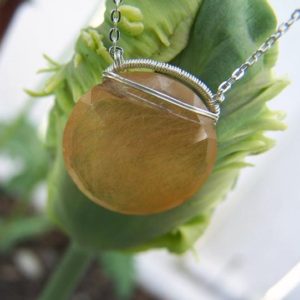 Shop Rutilated Quartz Necklaces! Golden Rutilated Quartz, Sterling Silver Coil Wrap, Necklace | Natural genuine Rutilated Quartz necklaces. Buy crystal jewelry, handmade handcrafted artisan jewelry for women.  Unique handmade gift ideas. #jewelry #beadednecklaces #beadedjewelry #gift #shopping #handmadejewelry #fashion #style #product #necklaces #affiliate #ad