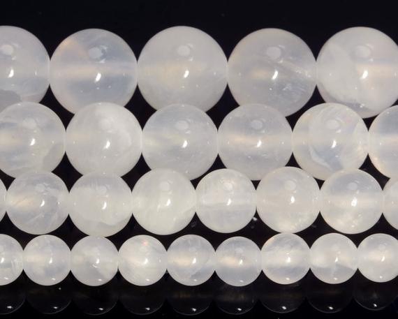 Sale !!! 10mm Genuine Selenite White Gemstone Grade Aaa Round Loose Beads 7.5 Inch Half Strand (80007655 H-889)