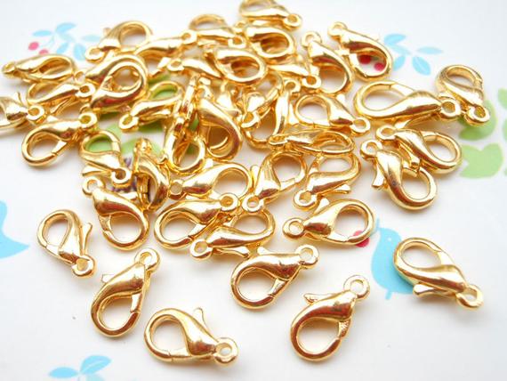 Sale-- 200pcs Gold Plated Iron Lobster Claw Clasp Lobster Clasp 10mmx5mm