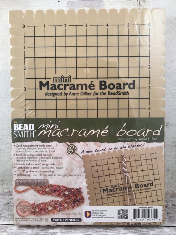 Foam Mini Macrame Board: Friendship Bracelet Knotting And Braiding. Marsha Neal Studio