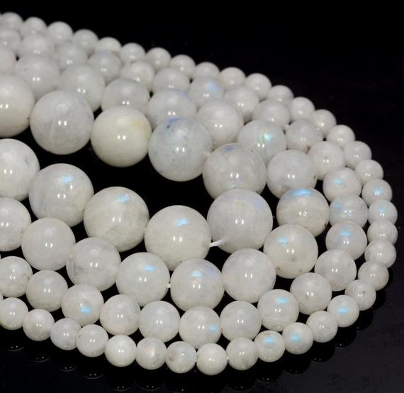 Sale !!! Genuine Rainbow Moonstone Gemstone Indian Grade Aa 4-5mm 5-6mm 6-7mm 7-8mm 8-9mm 9-10mm Round Loose Beads Full Strand (500)