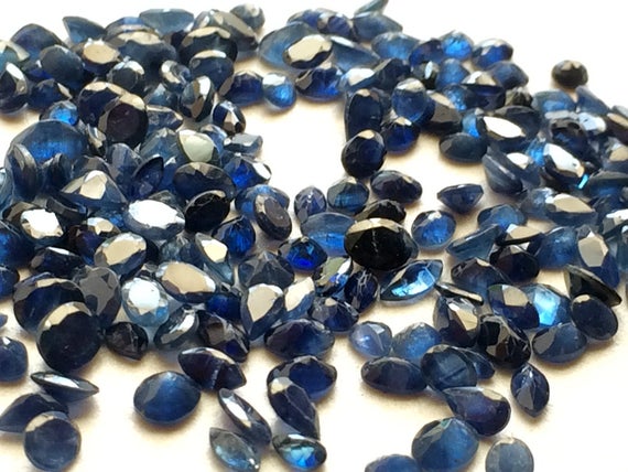 4-6mm Blue Sapphire Cut Stones, Blue Sapphire Loose Gemstones, 5 Cts Faceted Sapphire, 18 Pieces Approx Rose Cut Sapphire Gems - Pg389