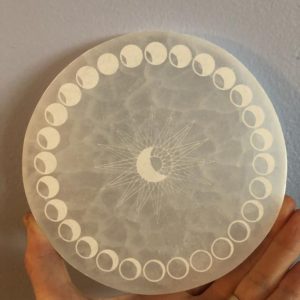 Shop Crystal Healing Charging Plates & Crystal Grid Mats! Selenite Charging  Plate, Premium Quality, Charge + Cleanse Your Crystals, moon cycle etched selenite plate, moon phases E1100 | Shop jewelry making and beading supplies, tools & findings for DIY jewelry making and crafts. #jewelrymaking #diyjewelry #jewelrycrafts #jewelrysupplies #beading #affiliate #ad