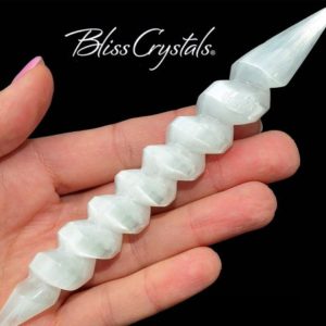 1 SELENITE WAND Spiral Double Terminated Design Crystal Carved Polished Stone Healing Crystals and Stones #SW02 | Natural genuine stones & crystals in various shapes & sizes. Buy raw cut, tumbled, or polished gemstones for making jewelry or crystal healing energy vibration raising reiki stones. #crystals #gemstones #crystalhealing #crystalsandgemstones #energyhealing #affiliate #ad