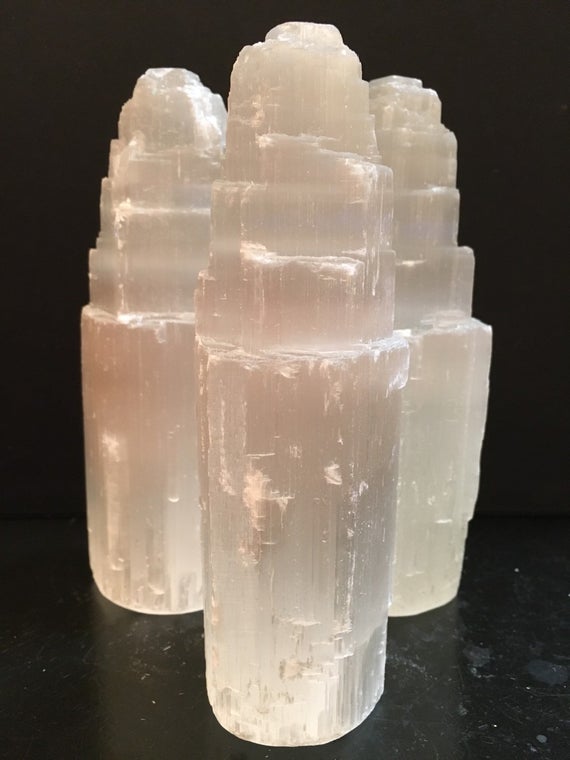 Selenite - Raw Selenite Tower - 5 To 6" Selenite Crystal Tower - Protection Stone - Remove Negative Energy - White Selenite - Crystal Decor