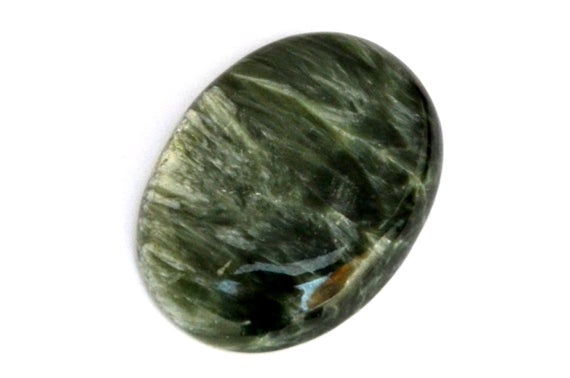 Seraphinite Cabochon Stone (29mm X 22mm X 5mm) 28.5cts - Oval Cabochon