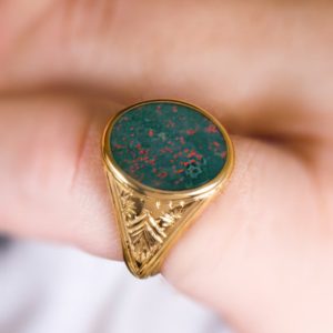 Signet Ring Men Gold, Bloodstone Ring Men, Solid Gold Signet, Bague Homme, Husband Gift, Vintage Signet Ring, 10k – 18k, Statement Ring men | Natural genuine Gemstone rings, simple unique handcrafted gemstone rings. #rings #jewelry #shopping #gift #handmade #fashion #style #affiliate #ad