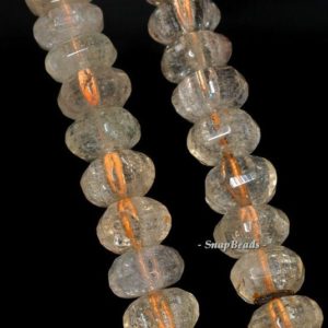Shop Smoky Quartz Faceted Beads! 12x8mm Lemon Smoky Quartz Gemstone Faceted Rondelle Loose Beads 7 inch Half Strand (90191238-B23-540) | Natural genuine faceted Smoky Quartz beads for beading and jewelry making.  #jewelry #beads #beadedjewelry #diyjewelry #jewelrymaking #beadstore #beading #affiliate #ad