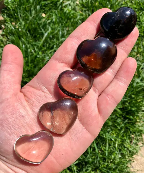 Smoky Quartz Crystal Heart - Smoky Quartz Polished Heart- Mini Crystal Heart - Extra Quality - Healing Crystals And Stones - Root Chakra