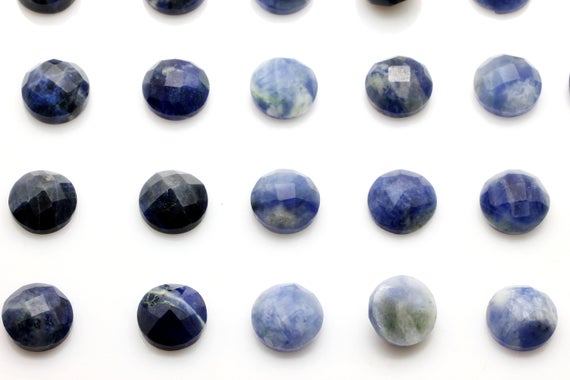 Faceted Round Sodalite Cabochons,all Sizes Cabochons Wholesale,gemstone Cabochons,faceted Gemstones,sodalite Cabochon - Aa Quality