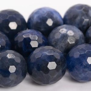 Shop Sodalite Faceted Beads! Sodalite Beads Grade AAA Genuine Natural Gemstone Micro Faceted Round Loose Beads 6MM 8MM 10MM 12MM Bulk Lot Options | Natural genuine faceted Sodalite beads for beading and jewelry making.  #jewelry #beads #beadedjewelry #diyjewelry #jewelrymaking #beadstore #beading #affiliate #ad