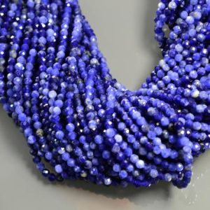 Shop Sodalite Faceted Beads! Blue Sodalite Faceted Round Beads, AAA Quality, Blue Sodalite Round Ball Beads,Small Sodalite Beads,Small Ball Beads 2.5 mm 15 Inches | Natural genuine faceted Sodalite beads for beading and jewelry making.  #jewelry #beads #beadedjewelry #diyjewelry #jewelrymaking #beadstore #beading #affiliate #ad