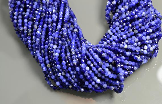Blue Sodalite Faceted Round Beads, Aaa Quality Blue Sodalite Gemstone Strand, Minimalist Gemstone Beads, Jewelry And Craft Making Beads
