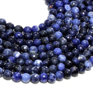 Shop Sodalite Faceted Beads! India Sodalite Beads, faceted Beads, gemstone Beads, round Loose Beads, bulk Stone Beads, sodalite Beads Bulk, diy Beads- 16" Full Strand | Natural genuine faceted Sodalite beads for beading and jewelry making.  #jewelry #beads #beadedjewelry #diyjewelry #jewelrymaking #beadstore #beading #affiliate #ad