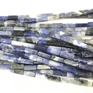 Shop Sodalite Bead Shapes! Natural Sodalite 4X13mm Cuboid Genuine Blue Loose Tube Beads 15 inch Jewelry Supply Bracelet Necklace Material Support Wholesale | Natural genuine other-shape Sodalite beads for beading and jewelry making.  #jewelry #beads #beadedjewelry #diyjewelry #jewelrymaking #beadstore #beading #affiliate #ad
