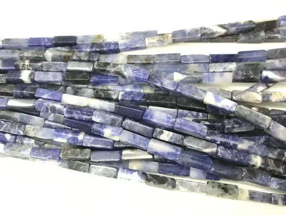 Natural Sodalite 4x13mm Cuboid Genuine Blue Loose Tube Beads 15 Inch Jewelry Supply Bracelet Necklace Material Support Wholesale