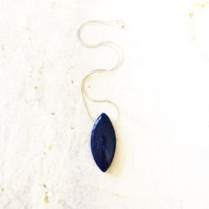 Shop Sodalite Pendants! Blue Sodalite Marquise Diamond Shaped Pendant on a Sterling Silver Snake Chain – One of a Kind | Natural genuine Sodalite pendants. Buy crystal jewelry, handmade handcrafted artisan jewelry for women.  Unique handmade gift ideas. #jewelry #beadedpendants #beadedjewelry #gift #shopping #handmadejewelry #fashion #style #product #pendants #affiliate #ad
