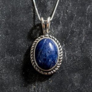 Shop Sodalite Pendants! Sodalite Pendant, Natural Sodalite, Victorian Pendant, Large Stone Pendant, Vintage Pendant, Blue Pendant, Solid Silver Pendant, Sodalite | Natural genuine Sodalite pendants. Buy crystal jewelry, handmade handcrafted artisan jewelry for women.  Unique handmade gift ideas. #jewelry #beadedpendants #beadedjewelry #gift #shopping #handmadejewelry #fashion #style #product #pendants #affiliate #ad