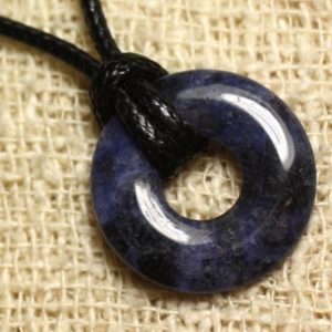 Shop Sodalite Pendants! Stone – Sodalite Donut 20mm pendant necklace | Natural genuine Sodalite pendants. Buy crystal jewelry, handmade handcrafted artisan jewelry for women.  Unique handmade gift ideas. #jewelry #beadedpendants #beadedjewelry #gift #shopping #handmadejewelry #fashion #style #product #pendants #affiliate #ad
