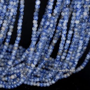 Shop Sodalite Beads! 3mm Blueberry Sodalite Gemstone Round 3mm Loose Beads 16 inch Full Strand (90114002-107 – 3mm A) | Natural genuine beads Sodalite beads for beading and jewelry making.  #jewelry #beads #beadedjewelry #diyjewelry #jewelrymaking #beadstore #beading #affiliate #ad