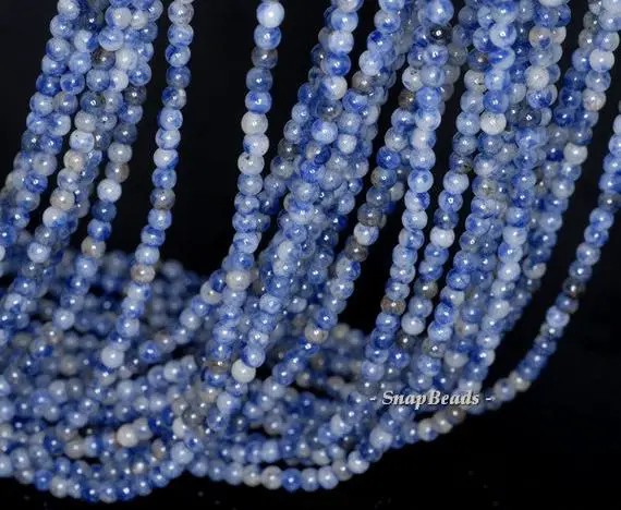 3mm Blueberry Sodalite Gemstone Round 3mm Loose Beads 16 Inch Full Strand (90114002-107 - 3mm A)