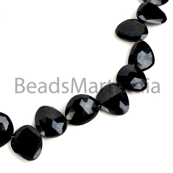 Black Spinel Faceted Table Cut Nugget Beads, Black Spinel Nuggets Shape Beads, Faceted Black Spinel Natural Beads, Black Spinel Beads
